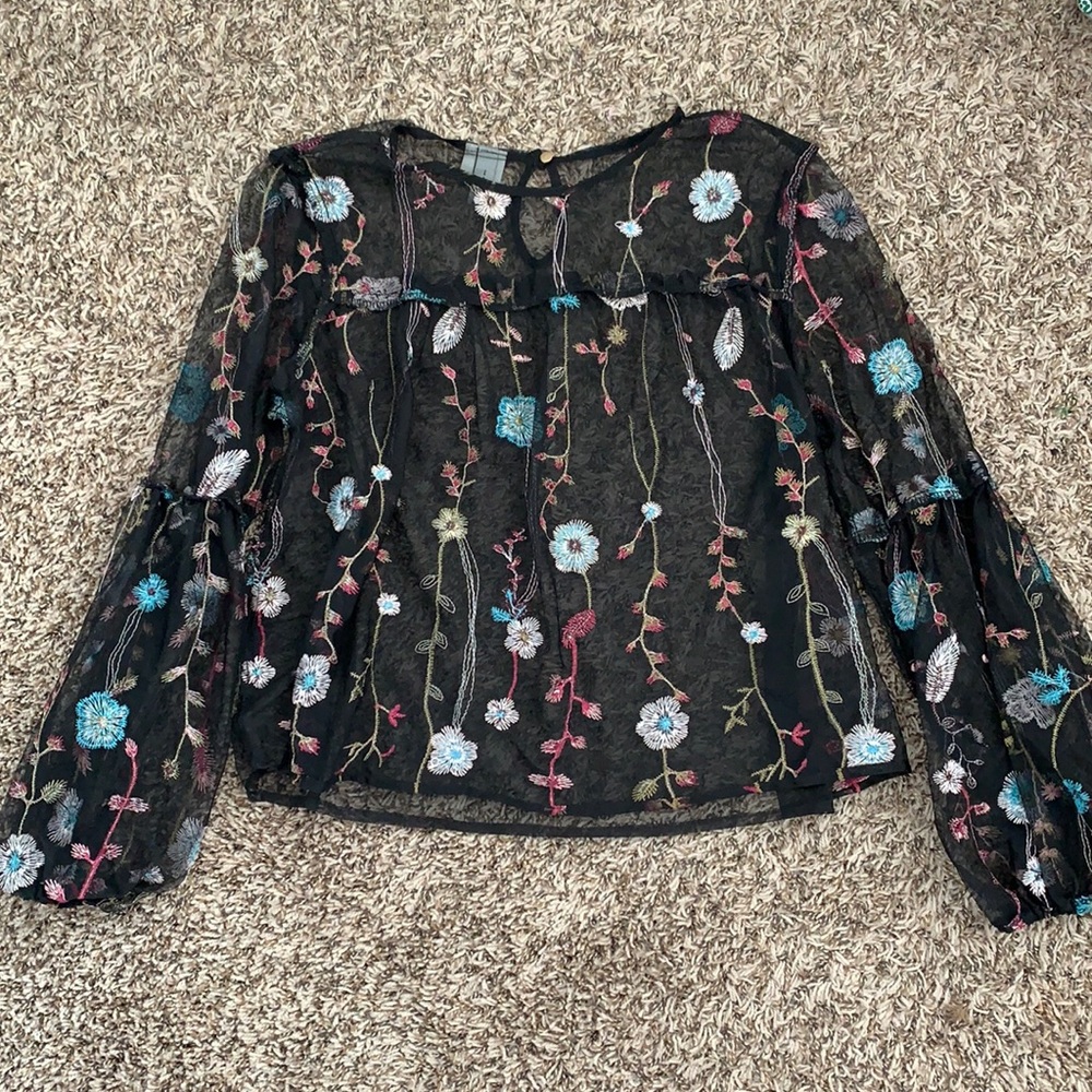 see through black blouse